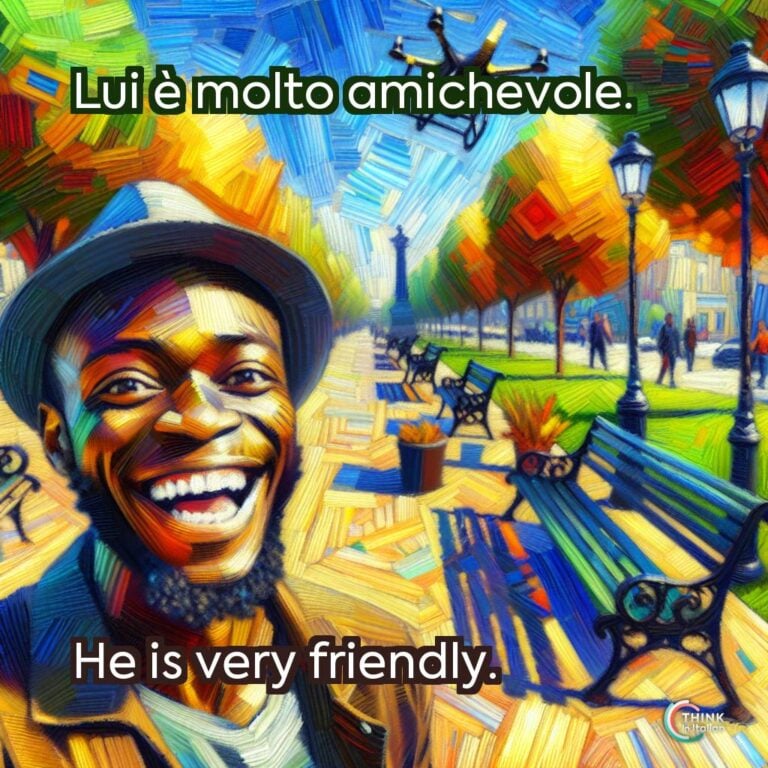 Lui è molto amichevole.