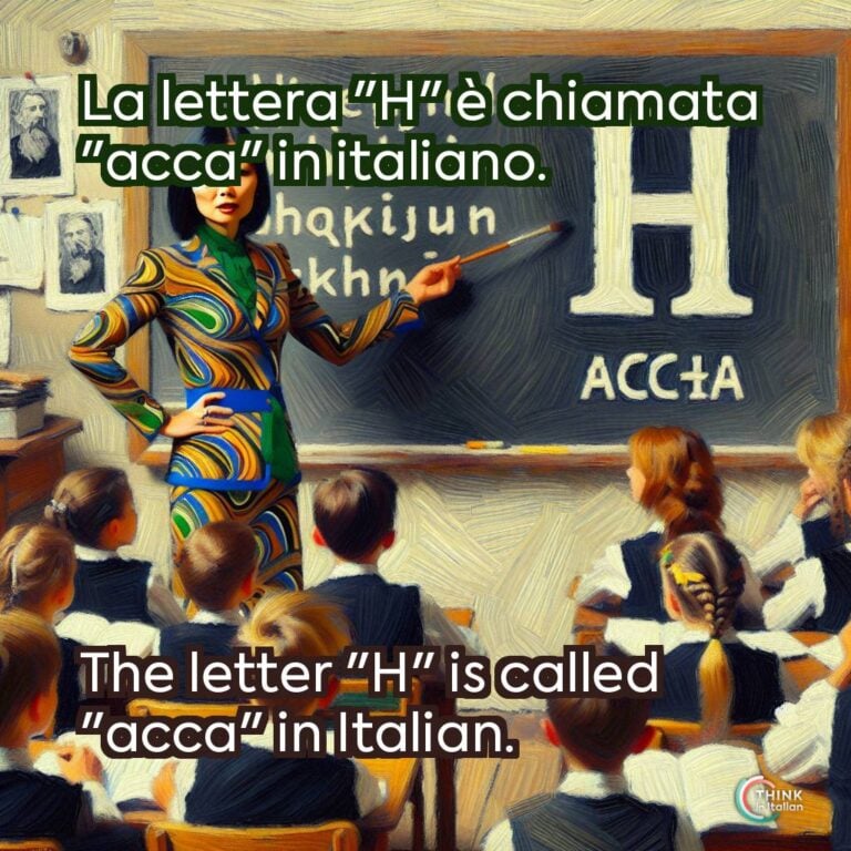 La lettera "H" è chiamata "acca" in italiano.