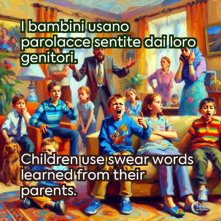 I bambini usano parolacce sentite dai loro genitori.  