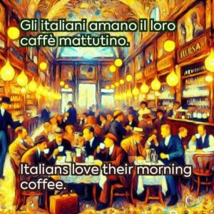 Gli italiani amano il loro caffè mattutino.