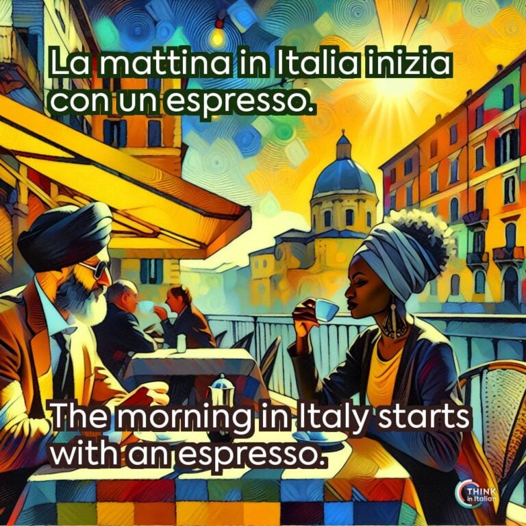 La mattina in Italia inizia con un espresso.  