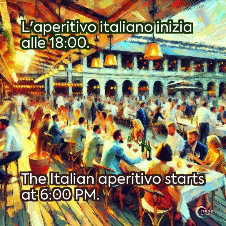 L'aperitivo italiano inizia alle 18:00.  