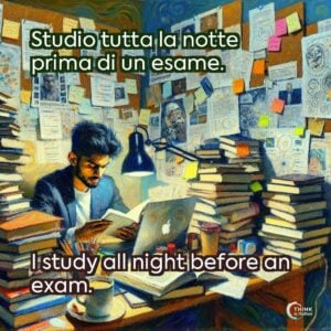 Studio tutta la notte prima di un esame.