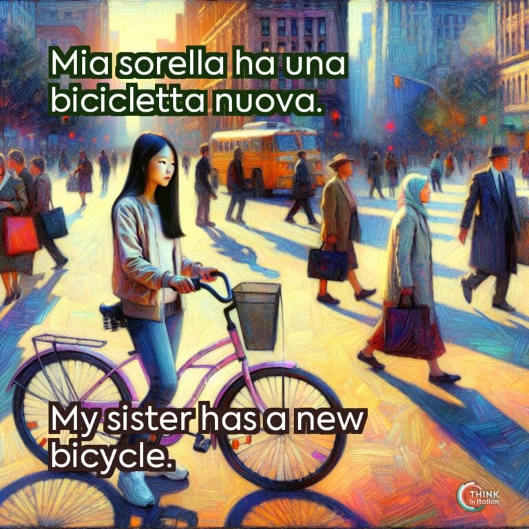Mia sorella ha una bicicletta nuova.