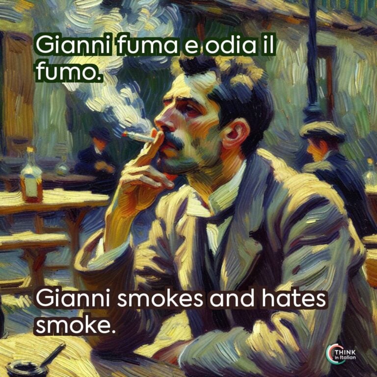 Gianni fuma e odia il fumo.  