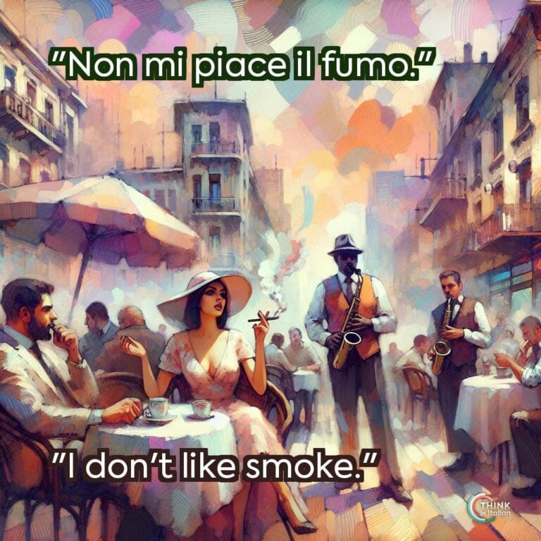 "Non mi piace il fumo."