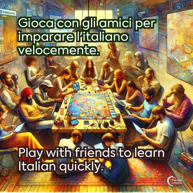 Gioca con gli amici per imparare l'italiano velocemente.