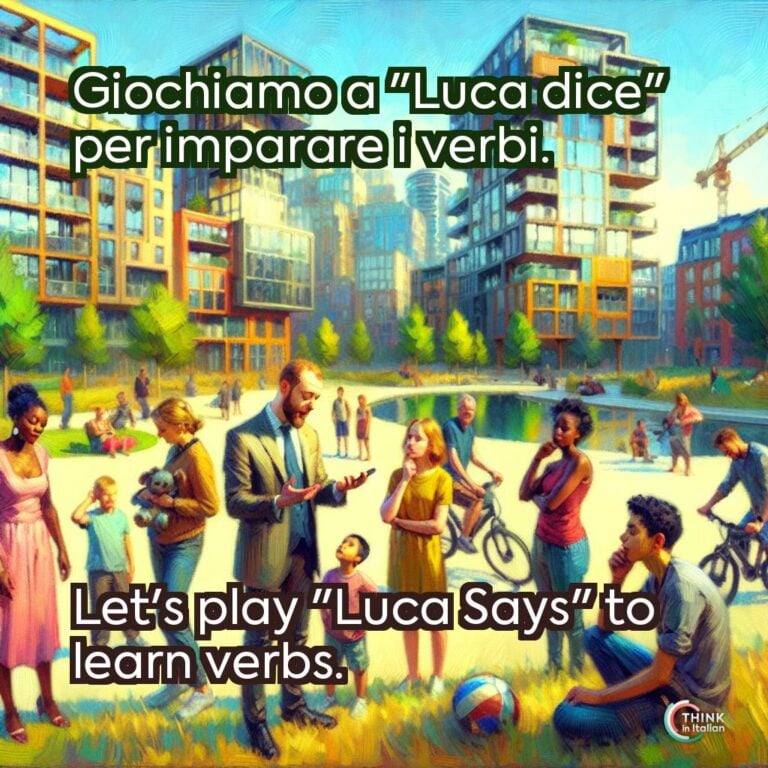 Giochiamo a "Luca dice" per imparare i verbi.