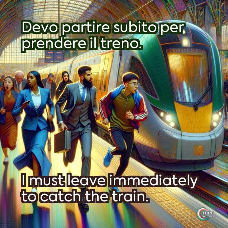 Devo partire subito per prendere il treno.