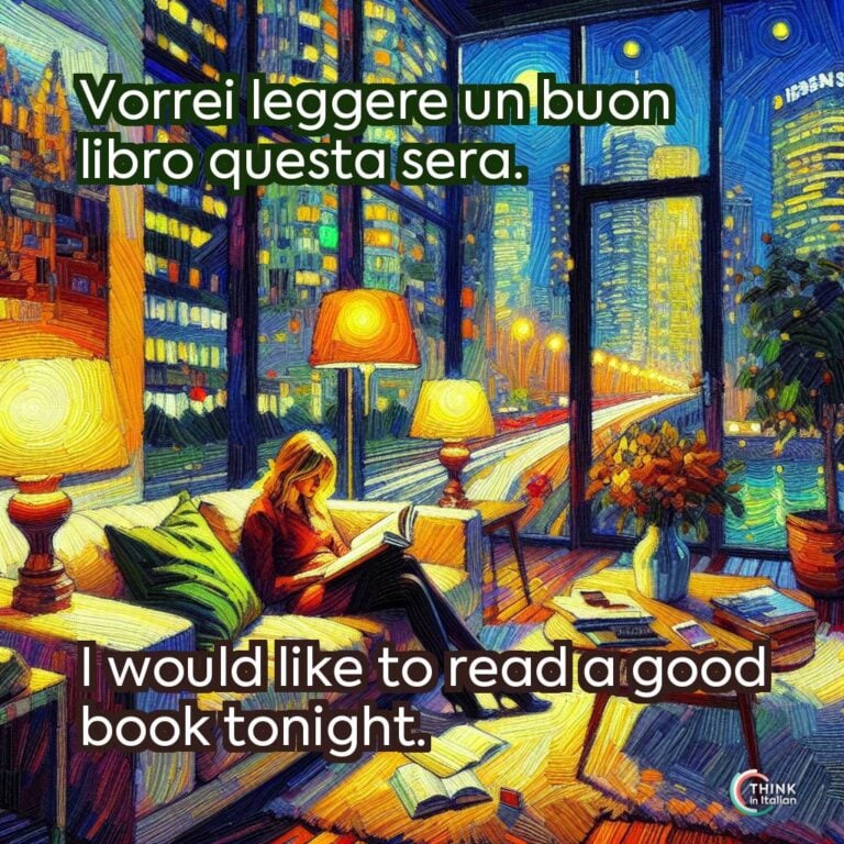 Vorrei leggere un buon libro questa sera.