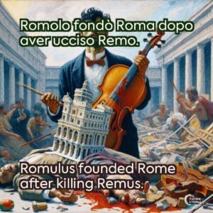 Romolo fondò Roma dopo aver ucciso Remo.