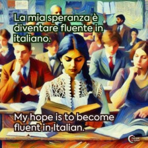 La mia speranza è diventare fluente in italiano.