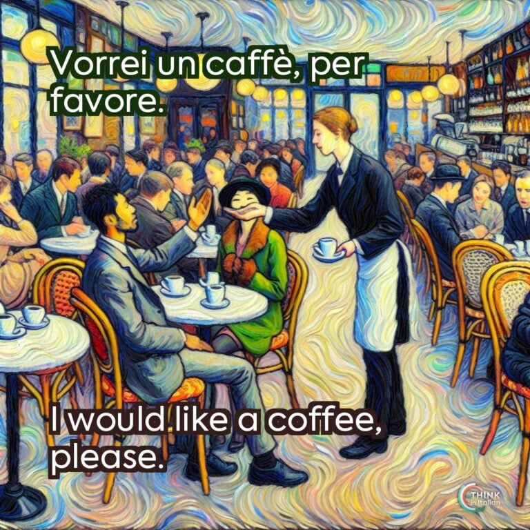Vorrei un caffè, per favore.