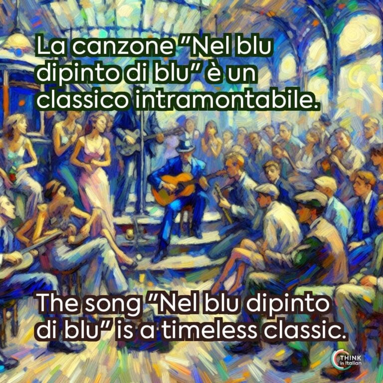 La canzone "Nel blu dipinto di blu" è un classico intramontabile.