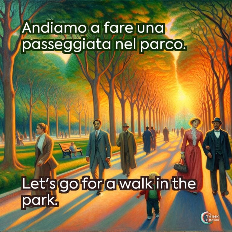 Andiamo a fare una passeggiata nel parco.