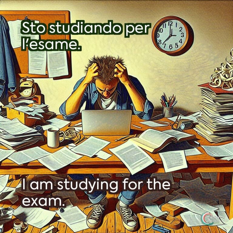 Sto studiando per l'esame.