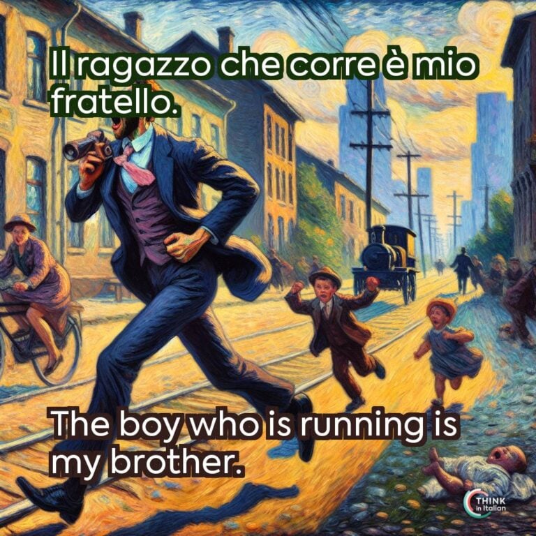 Il ragazzo che corre è mio fratello.