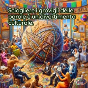 Sciogliere i grovigli delle parole è un divertimento culturale.