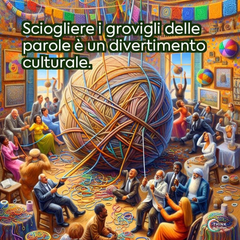 Sciogliere i grovigli delle parole è un divertimento culturale.