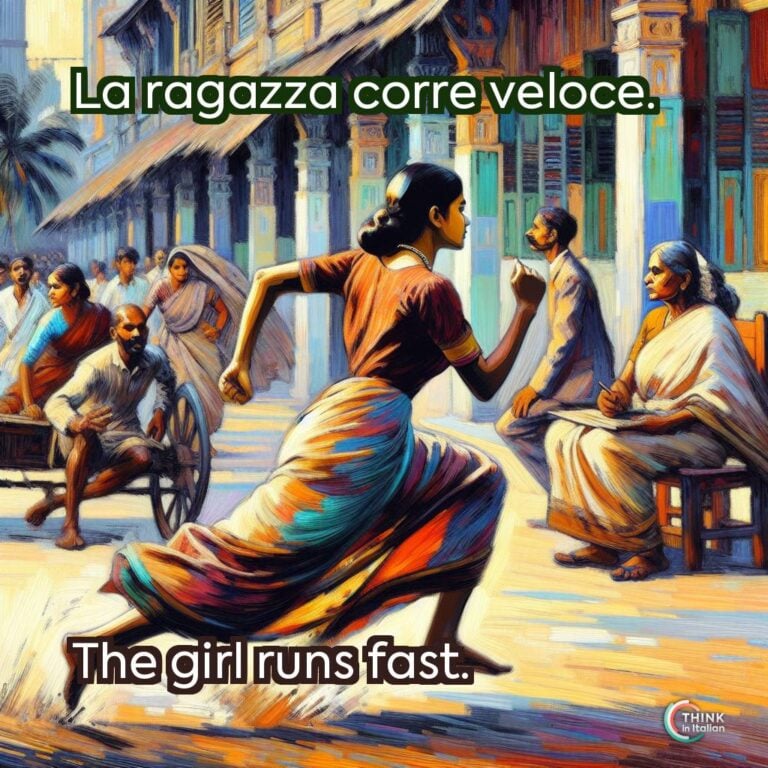 La ragazza corre veloce.