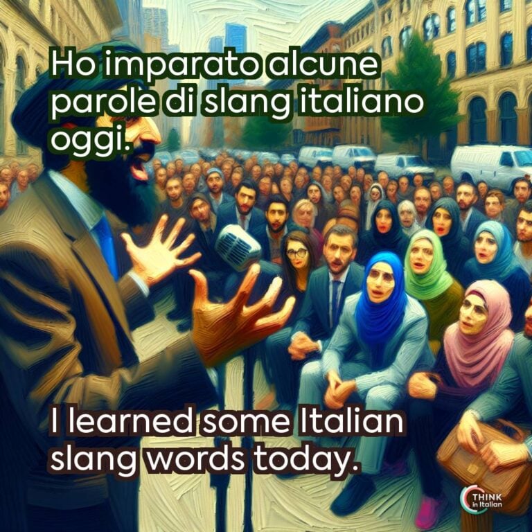 Ho imparato alcune parole di slang italiano oggi.