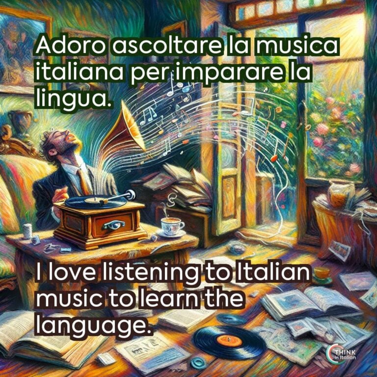 Adoro ascoltare la musica italiana per imparare la lingua.
