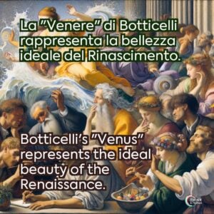 La "Venere" di Botticelli rappresenta la bellezza ideale del Rinascimento.