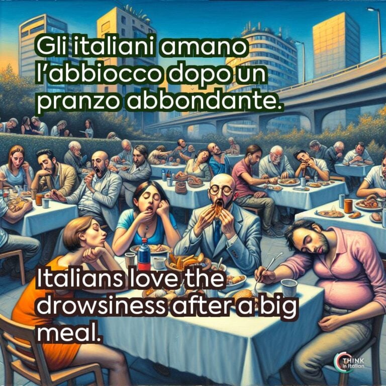 Gli italiani amano l'abbiocco dopo un pranzo abbondante.