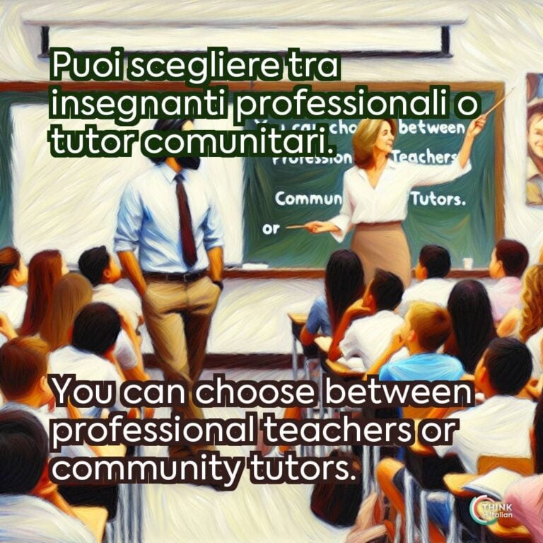 Puoi scegliere tra insegnanti professionali o tutor comunitari.