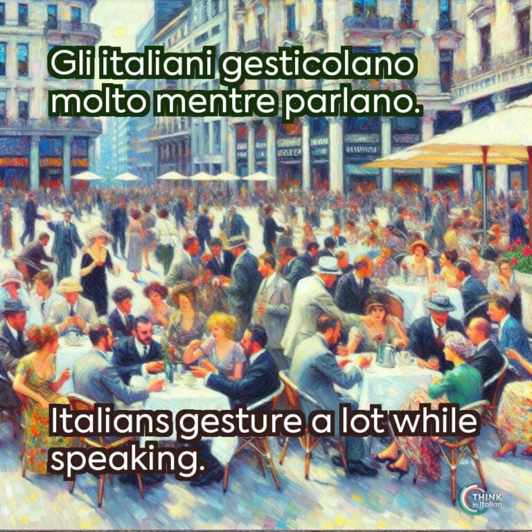 Gli italiani gesticolano molto mentre parlano.  