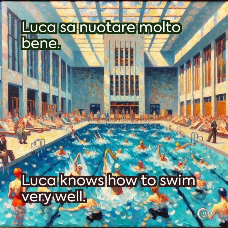 Luca sa nuotare molto bene.