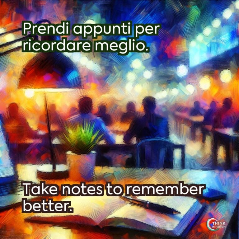 Prendi appunti per ricordare meglio. 