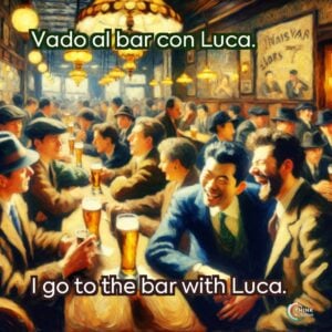Vado al bar con Luca.