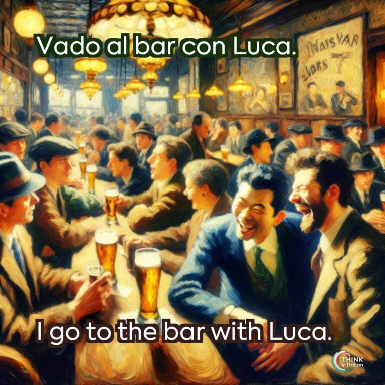 Vado al bar con Luca.
