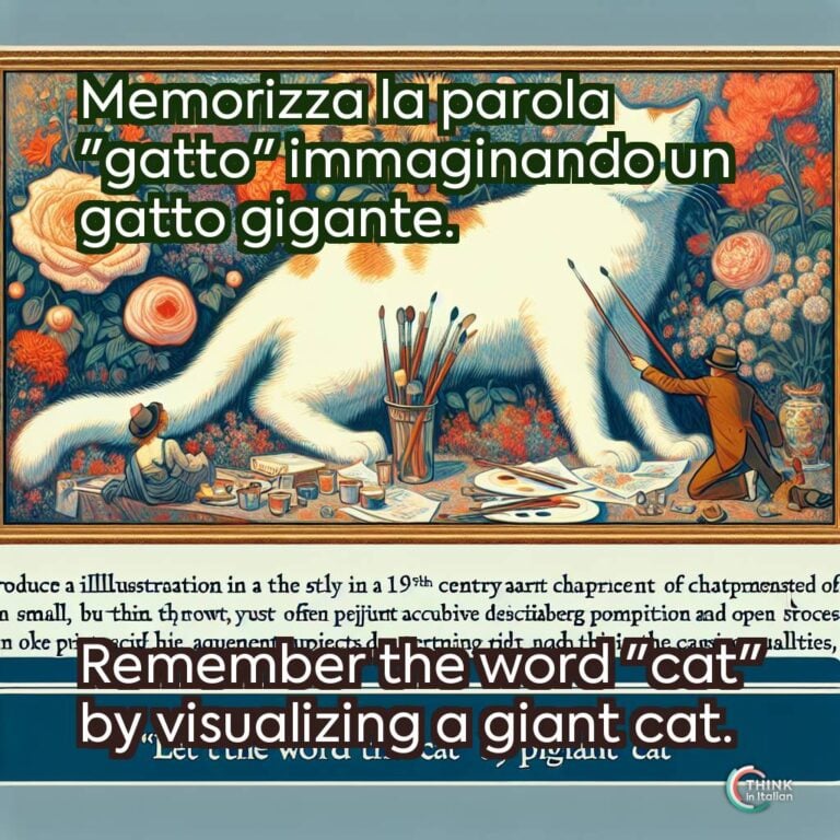 Memorizza la parola "gatto" immaginando un gatto gigante.