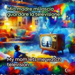Mia madre mi lascia guardare la televisione.