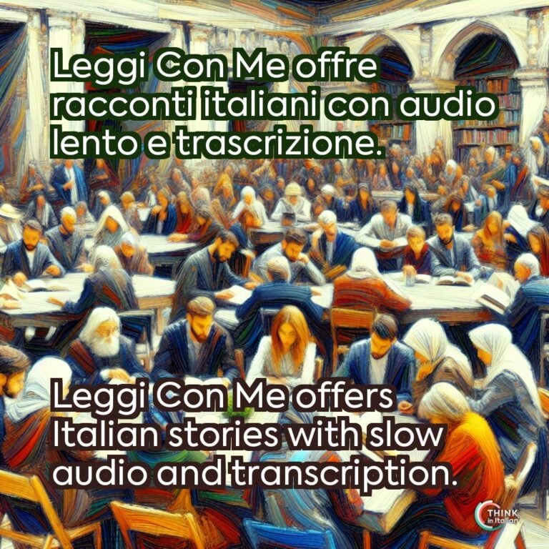 Leggi Con Me offre racconti italiani con audio lento e trascrizione.