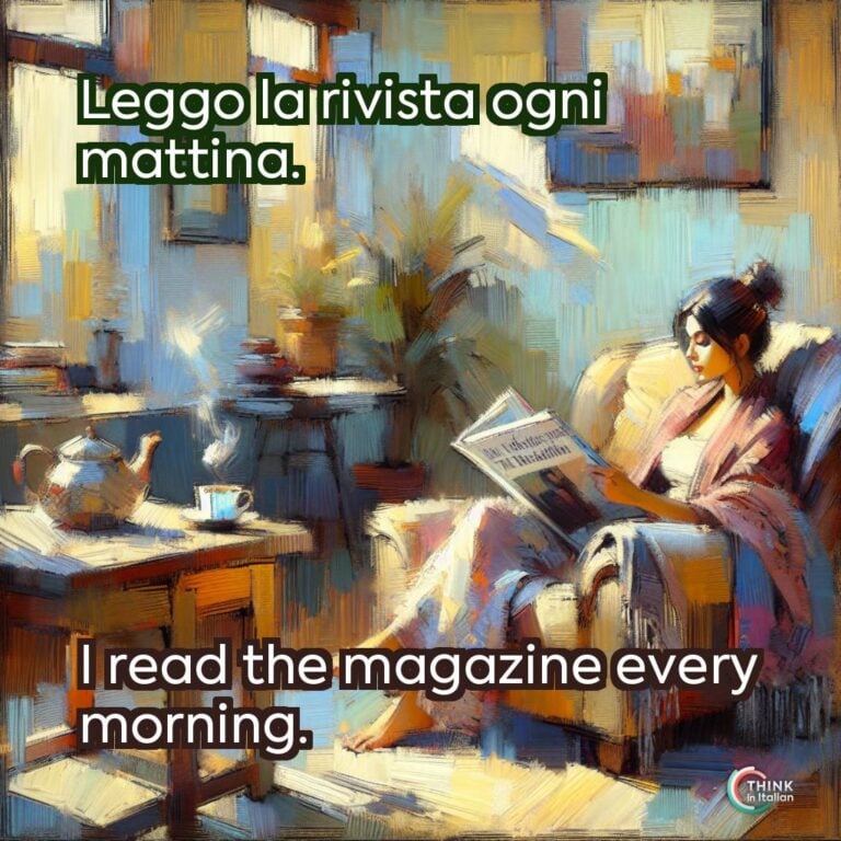Leggo la rivista ogni mattina.