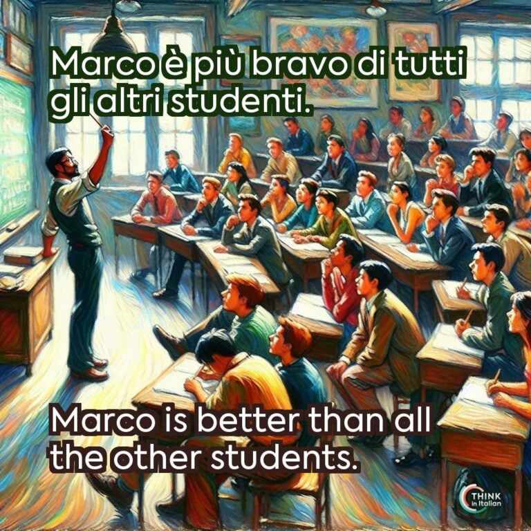 Marco è più bravo di tutti gli altri studenti.