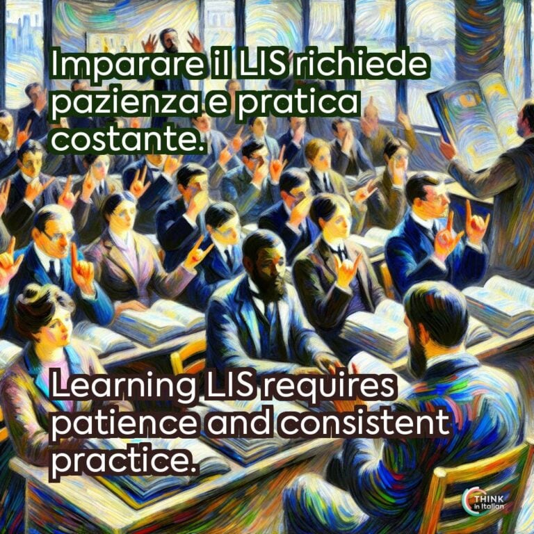 Imparare il LIS richiede pazienza e pratica costante.