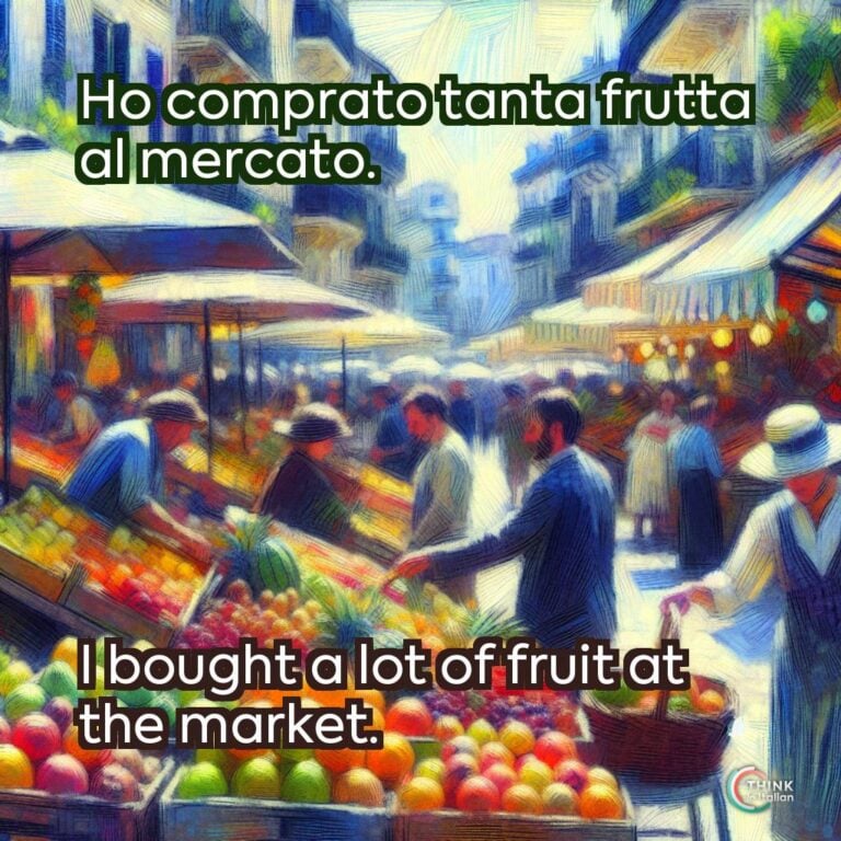 Ho comprato tanta frutta al mercato.