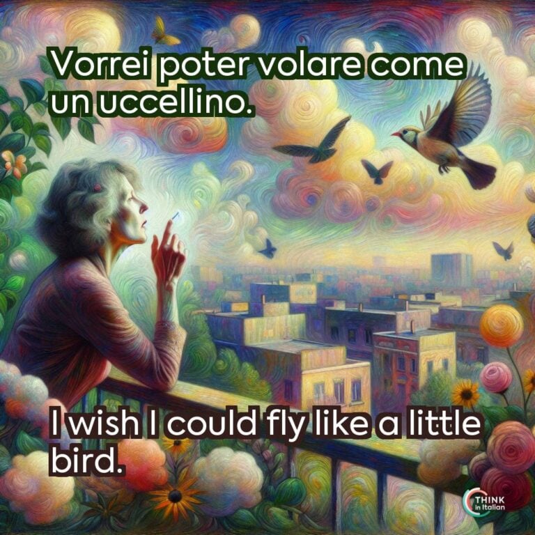 Vorrei poter volare come un uccellino.
