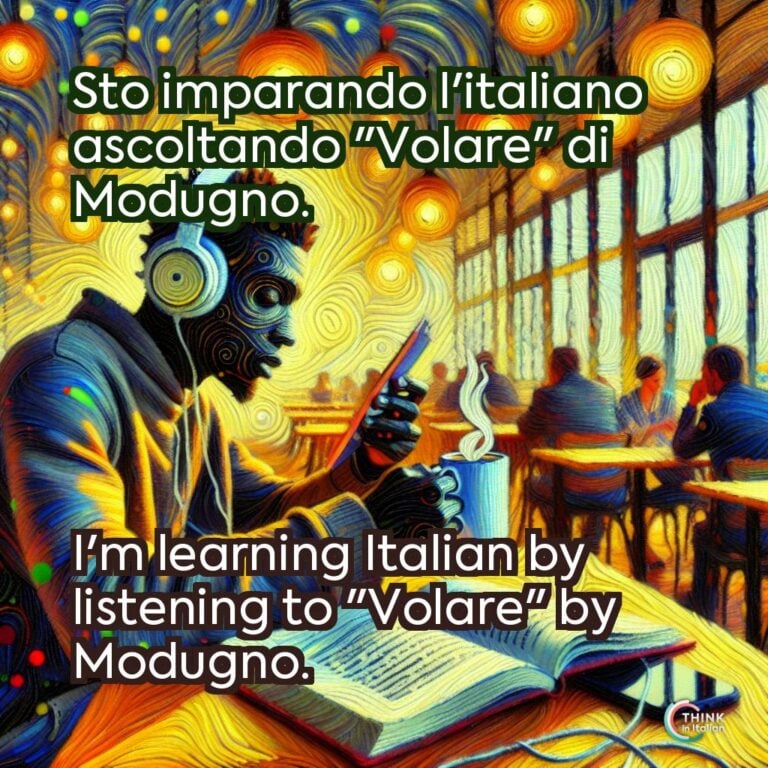 Sto imparando l'italiano ascoltando "Volare" di Modugno.