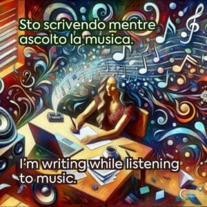 Sto scrivendo mentre ascolto la musica.