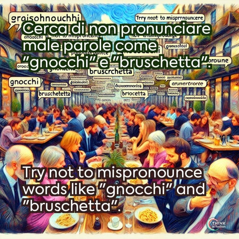 Cerca di non pronunciare male parole come "gnocchi" e "bruschetta".