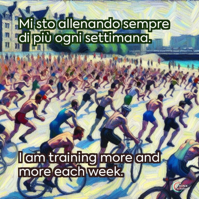 Mi sto allenando sempre di più ogni settimana.