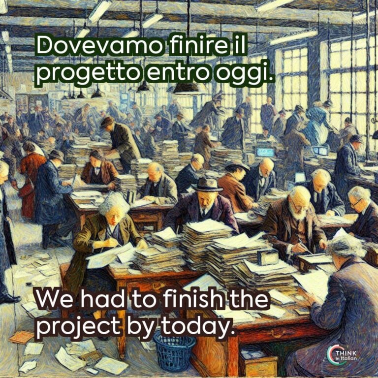 Dovevamo finire il progetto entro oggi.