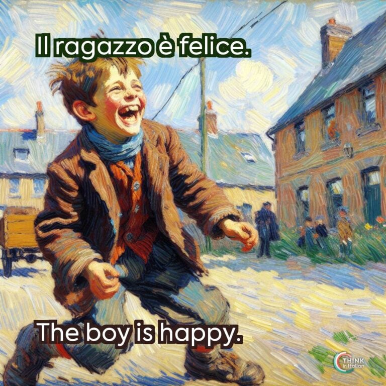 Il ragazzo è felice.