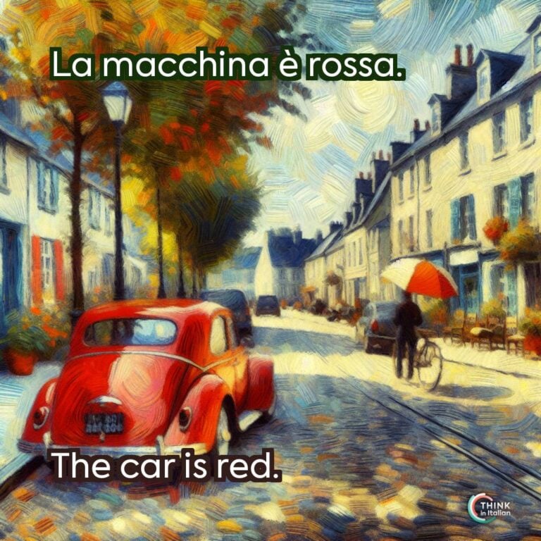 La macchina è rossa.
