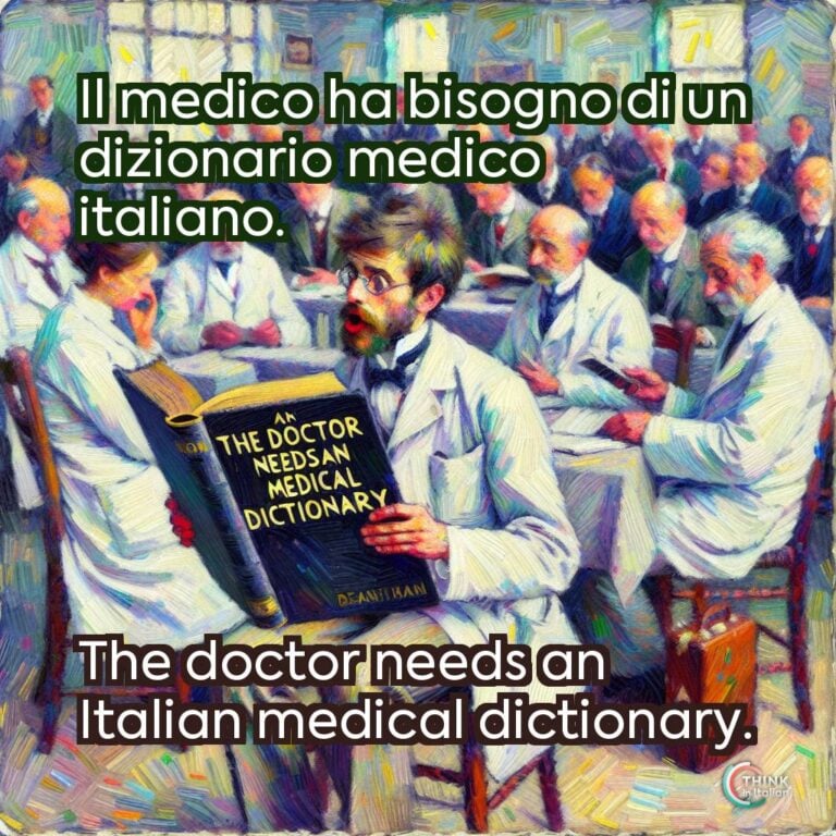 Il medico ha bisogno di un dizionario medico italiano.  